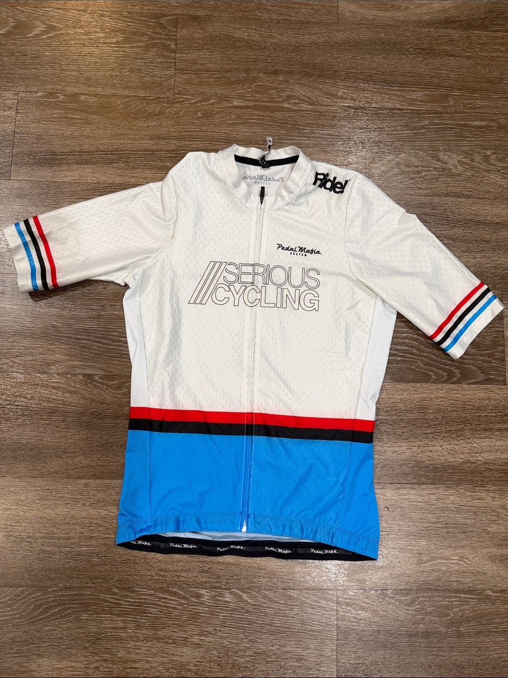 Serious Cycling Men's Short-Sleeve Jersey - White & Blue